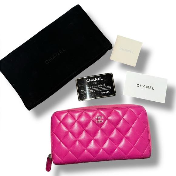 CHANEL Calfskin Matelasse CoCo Zip Around Wallet W/ COA - Picture 3 of 16